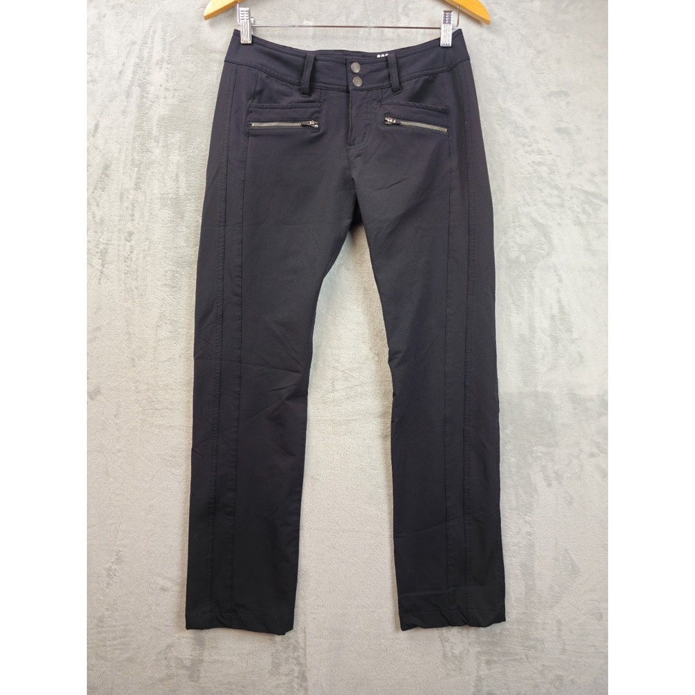 Title Nine Black Genie Brushed Performance Pants Womens 8 Back Ankle Zip Pockets